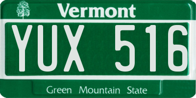 VT license plate YUX516