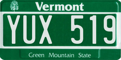 VT license plate YUX519