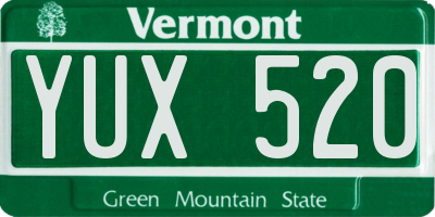 VT license plate YUX520