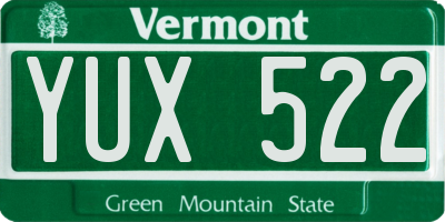 VT license plate YUX522