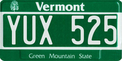 VT license plate YUX525