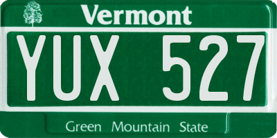 VT license plate YUX527
