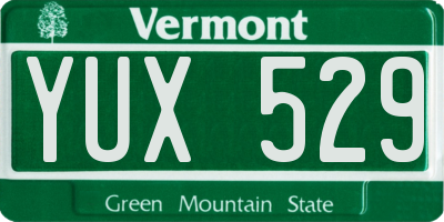 VT license plate YUX529