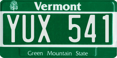 VT license plate YUX541