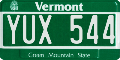 VT license plate YUX544