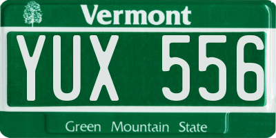 VT license plate YUX556