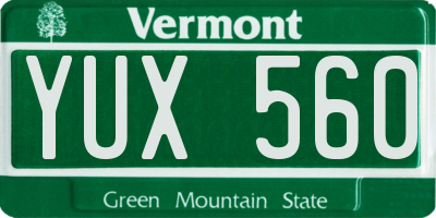 VT license plate YUX560