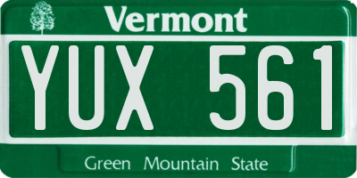 VT license plate YUX561