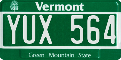 VT license plate YUX564