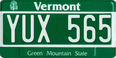 VT license plate YUX565