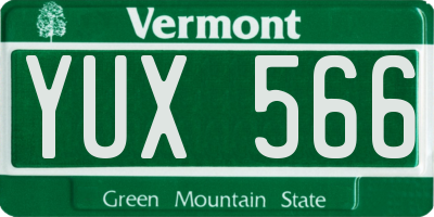 VT license plate YUX566
