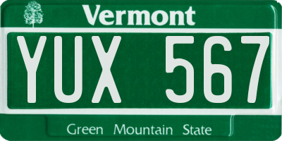 VT license plate YUX567