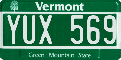 VT license plate YUX569