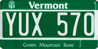 VT license plate YUX570