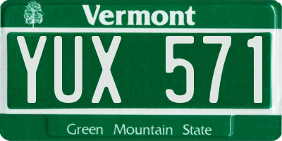 VT license plate YUX571