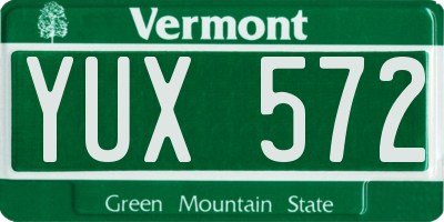 VT license plate YUX572