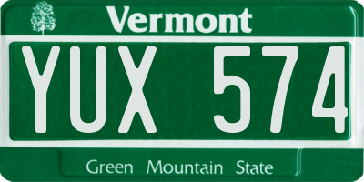 VT license plate YUX574