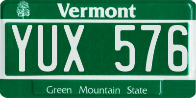 VT license plate YUX576