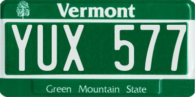 VT license plate YUX577