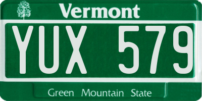 VT license plate YUX579