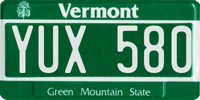 VT license plate YUX580