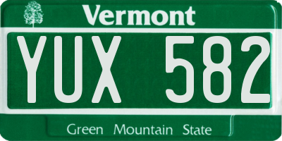 VT license plate YUX582