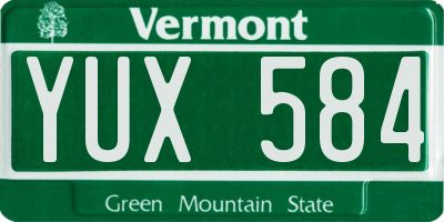 VT license plate YUX584