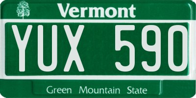 VT license plate YUX590