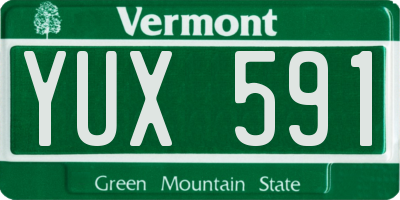 VT license plate YUX591