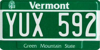VT license plate YUX592