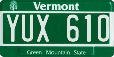 VT license plate YUX610
