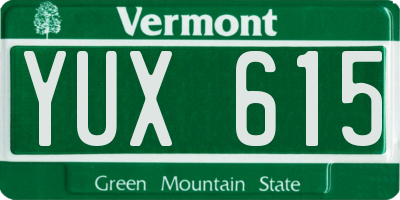 VT license plate YUX615