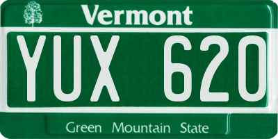 VT license plate YUX620