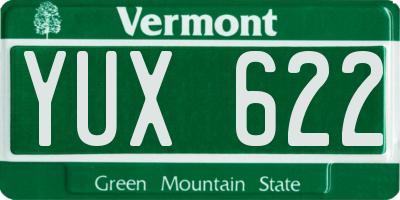 VT license plate YUX622