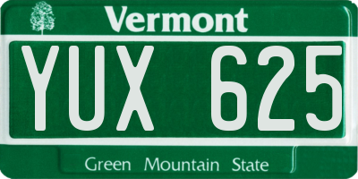 VT license plate YUX625