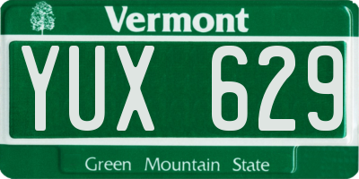 VT license plate YUX629