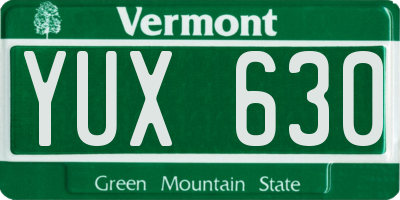 VT license plate YUX630