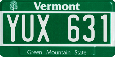 VT license plate YUX631
