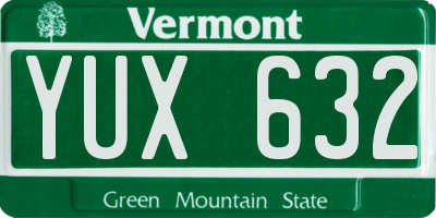 VT license plate YUX632