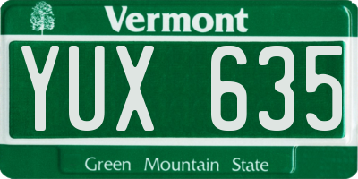 VT license plate YUX635