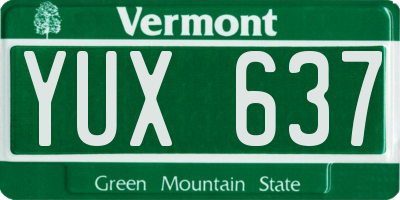VT license plate YUX637