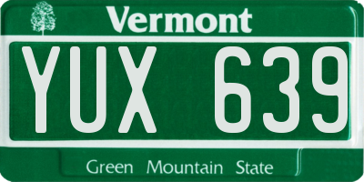 VT license plate YUX639