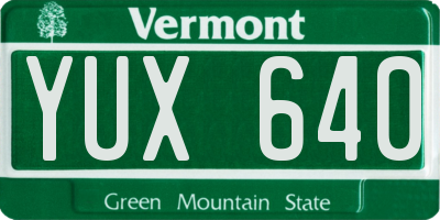 VT license plate YUX640
