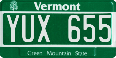 VT license plate YUX655