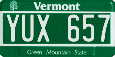 VT license plate YUX657