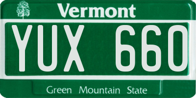 VT license plate YUX660