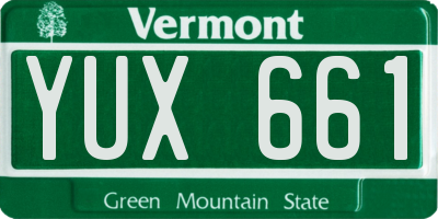 VT license plate YUX661