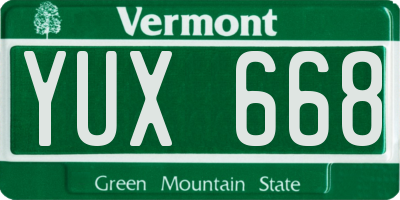 VT license plate YUX668