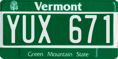 VT license plate YUX671
