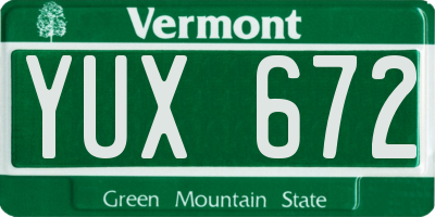 VT license plate YUX672